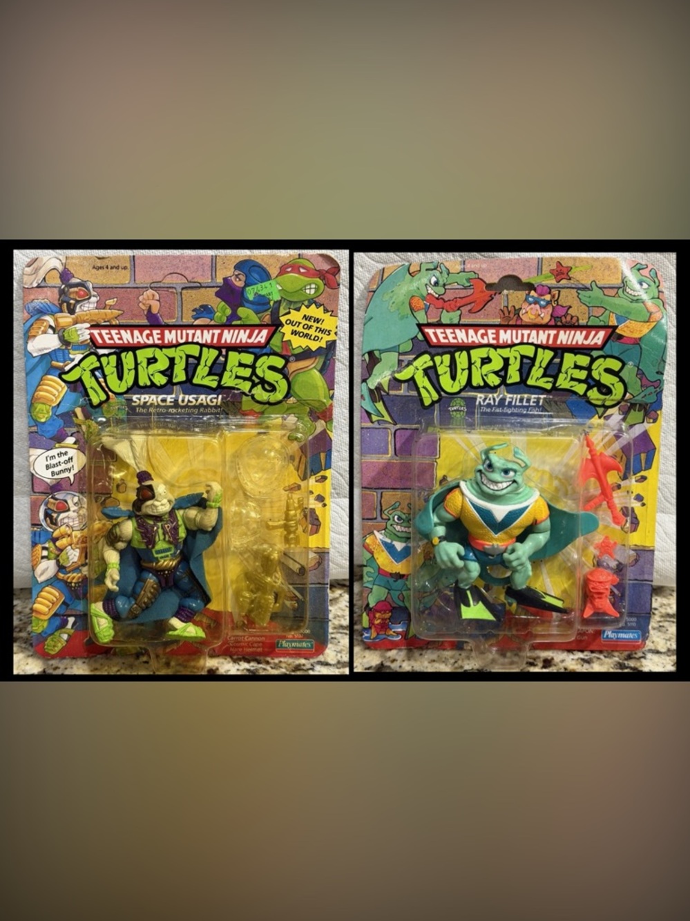 Lot of 2 Teenage Mutant Ninja Turtles Action Figures Playmates TMNT '90s Vintage